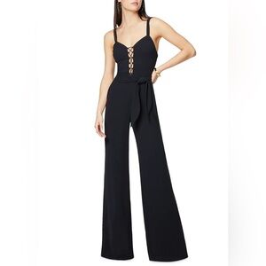 Ramy Brook Whitley Lace Up Sleeveless Wide Leg Jumpsuit Black Size Women’s 4